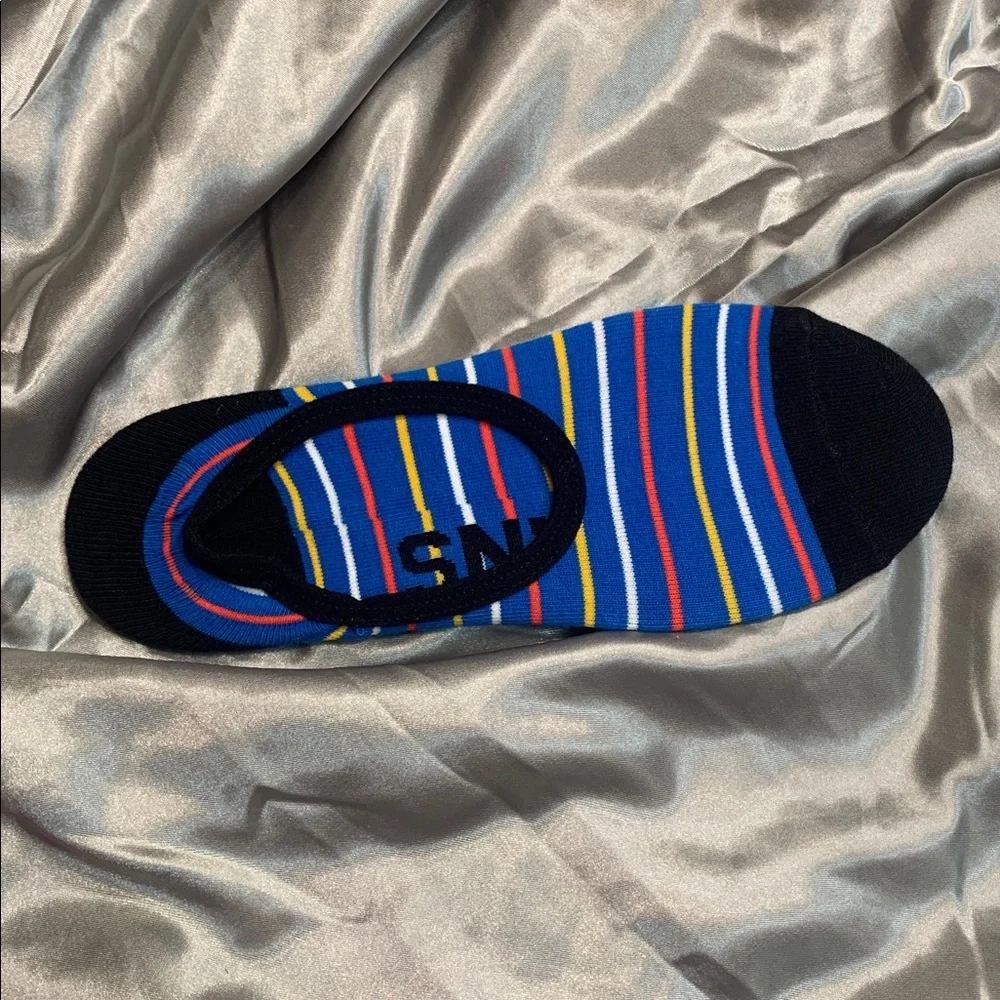 🌹 New Polo by Ralph Lauren & Vans Men’s No-Show Socks - White & Blue Stripes